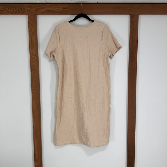 Hayden Los Angeles Textured Eyelash Stripe T-Shirt Dress Womens Medium Peach - Picture 2 of 7
